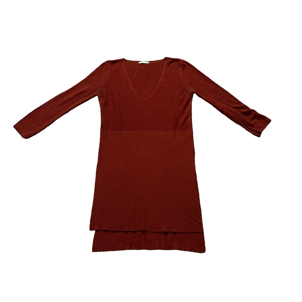 Zara Knit Sweater Dress Burnt Orange Medium